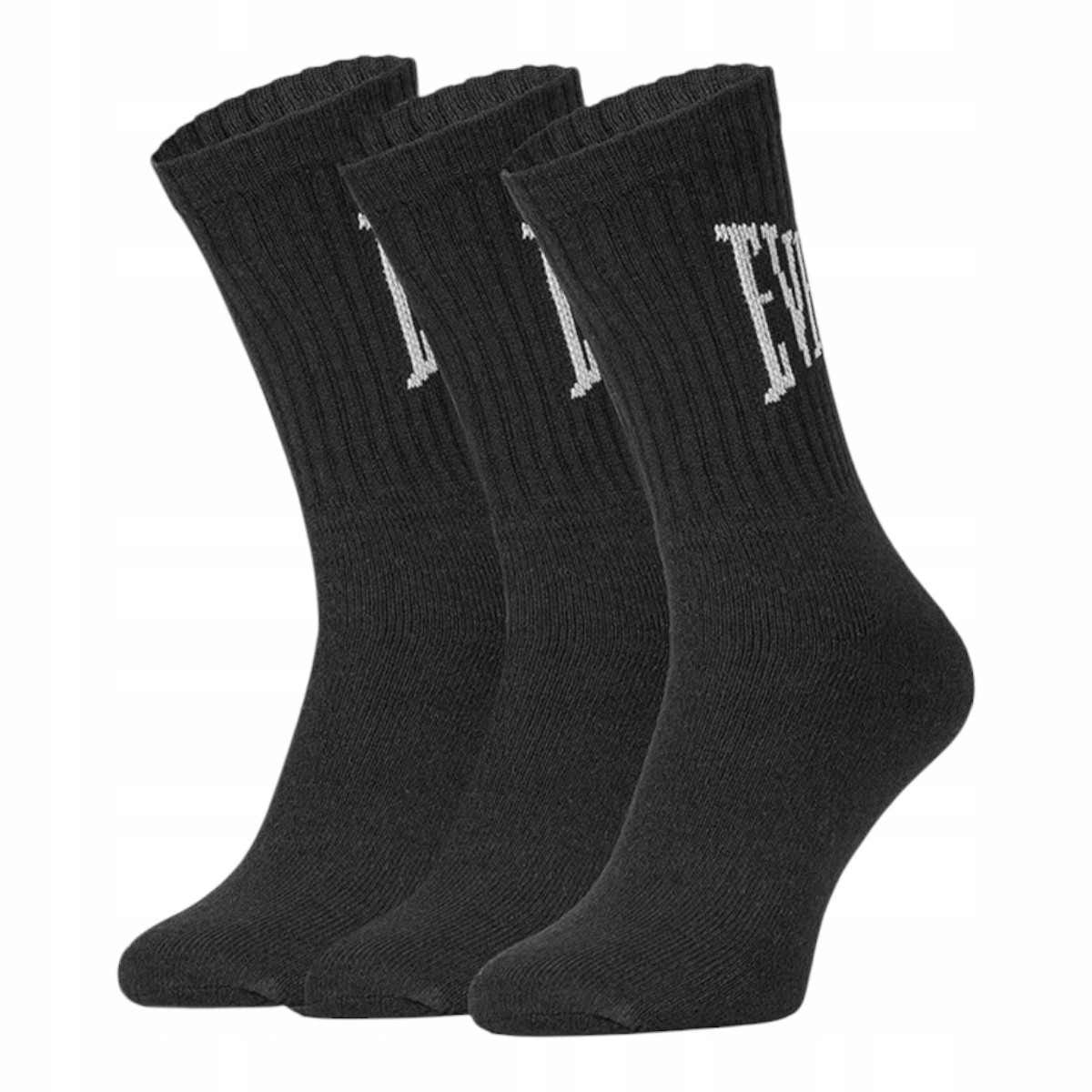 3PACK ponožky Everlast vysoké černé (SKT001-01) L