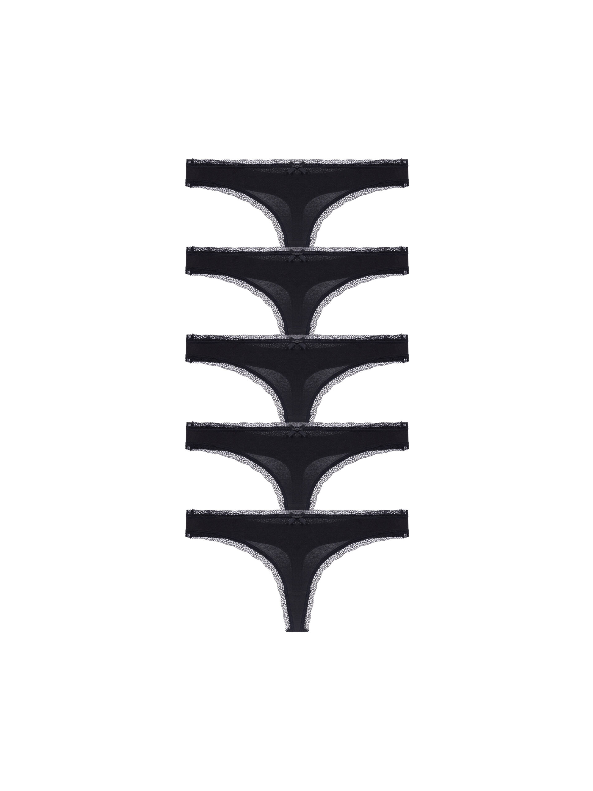 5PACK dámská tanga Dorina Essential Cotton černá (DCTH0013CO035-5X0001) XXL