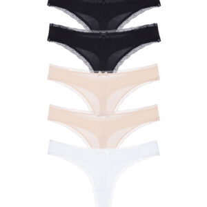 5PACK dámská tanga Dorina Essential Cotton vícebarevná (DCTH0013CO035-5X0039) XXL