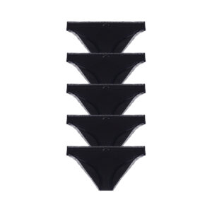 5PACK dámské kalhotky brazilky Dorina Essential Cotton černé (DCBZ0006CO035-5X0001) XXL
