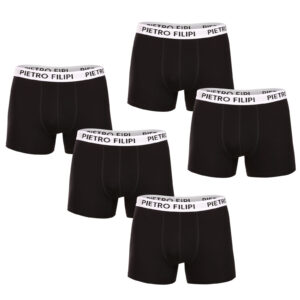 5PACK pánské boxerky Pietro Filipi černé (5BCL003) 5XL