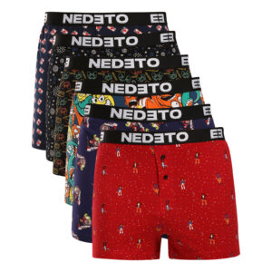 6PACK pánské trenky Nedeto vícebarevné (6NGV01) S