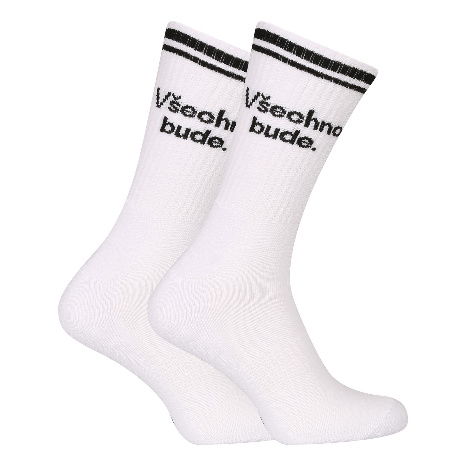 Ponožky Nedeto sportovní vysoké Všechno bude. bílé (1NOBT21) S